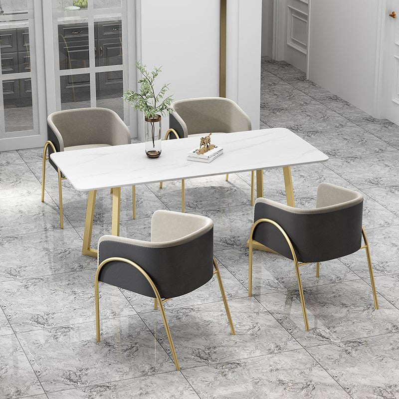 Glam 1/4/5/7 Pieces Dinette Set Sintered Stone Dining Table Set with Chairs