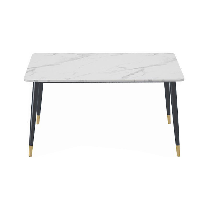 1/4/5 Pieces White Stone Dining Set Modern Solid Back Chair Rectangle Dining Furniture