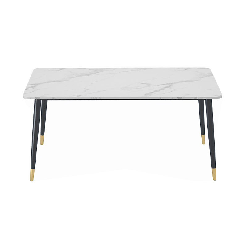 1/4/5 Pieces White Stone Dining Set Modern Solid Back Chair Rectangle Dining Furniture