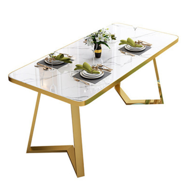 Glam 1/2/5 Pieces Dining Set Stone Geometry Wood Dining Table for Dining Room