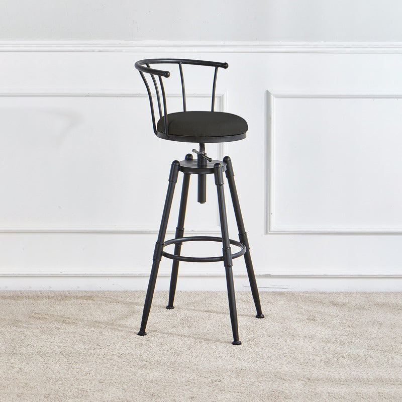 Industrial Upholstered Swivel Adjustable Height Stool 35.43'' Home Bar Stool