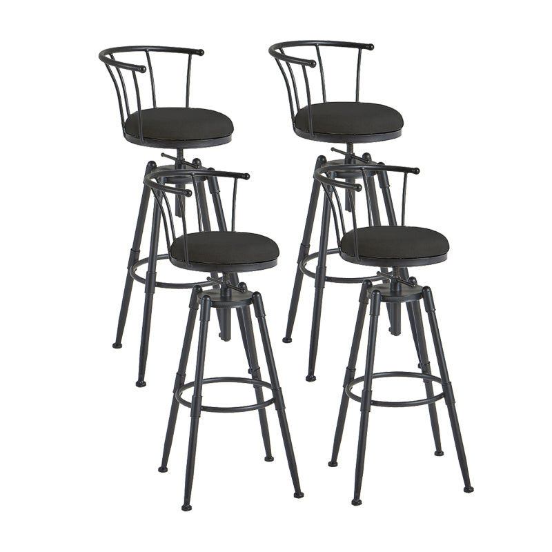 Industrial Upholstered Swivel Adjustable Height Stool 35.43'' Home Bar Stool
