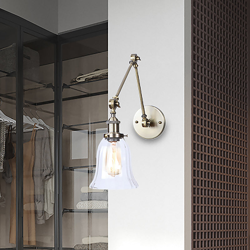 Clear Glass Balled Pared Spline Splique 1 Light Sala de estudio Lighting accesorio de iluminación en bronce