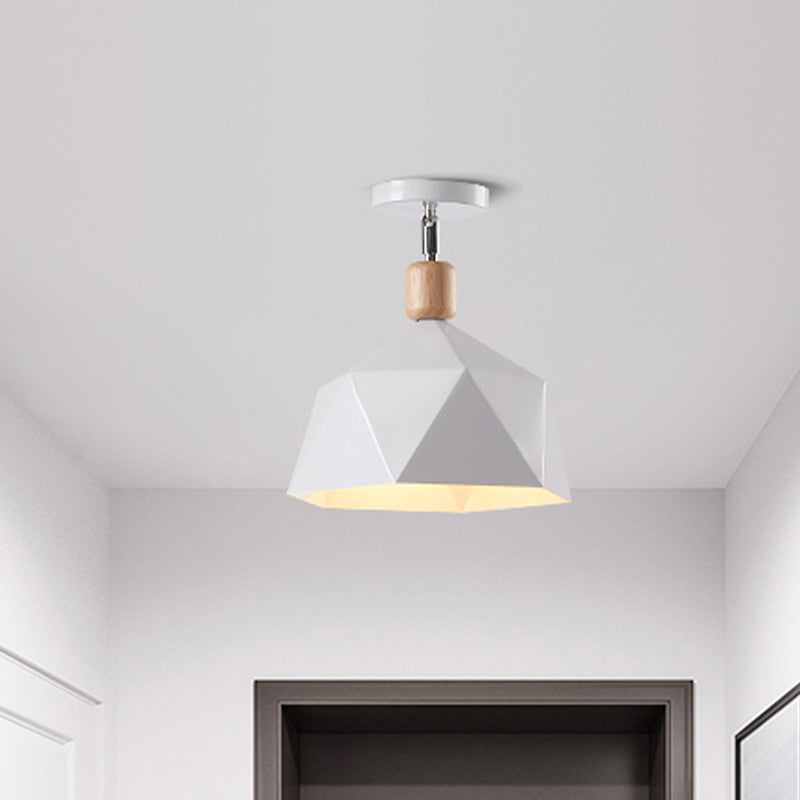 Luz de montaje en techo hexagonal de Metal, Macaron ajustable, 1 cabezal, luz de techo de montaje semiempotrado gris/blanco/verde para pasillo