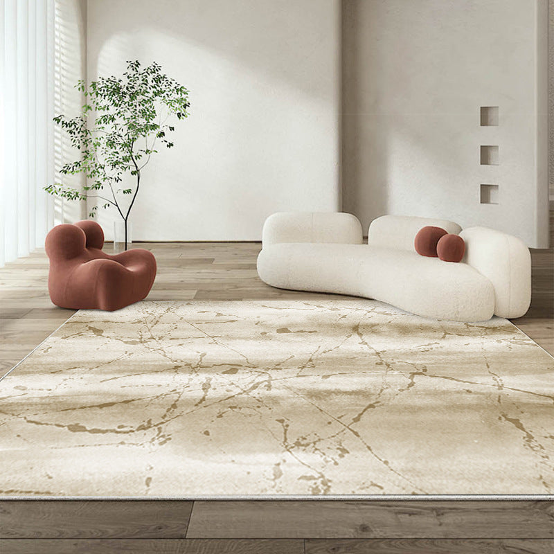 Abstract Style Living Room Rug Abstract Carpet Polyester Washable Area Rug