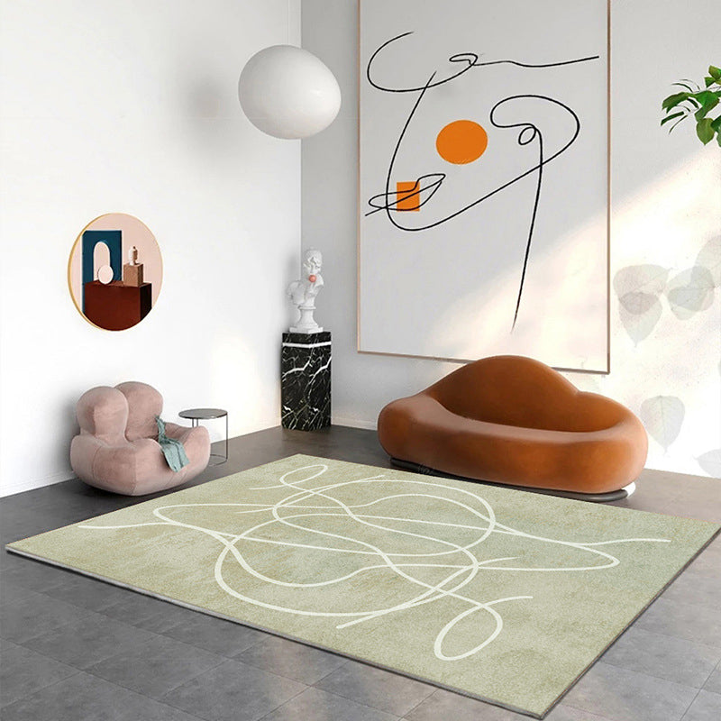 Tappeto moderno tappeto in poliestere beige tappeto resistente alle macchie per arredamento per la casa