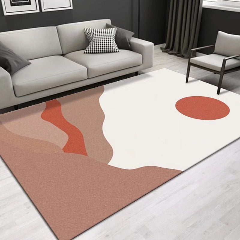 Modern Style Rug Polyester Area Rug Stain Resistant Geometric Rug for Home Decor