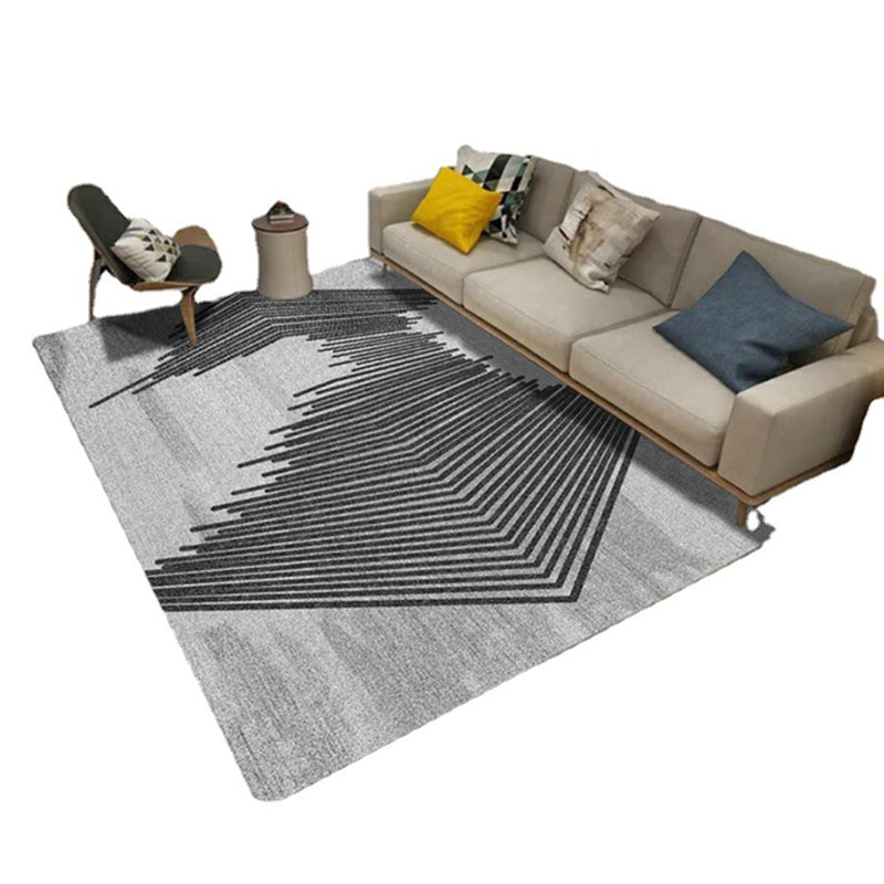Brown Modern Rug Polyester Graphic Indoor Rug Stain Resistant Rug for Living Room