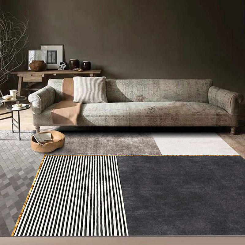 Brown Modern Rug Polyester Graphic Indoor Rug Stain Resistant Rug for Living Room