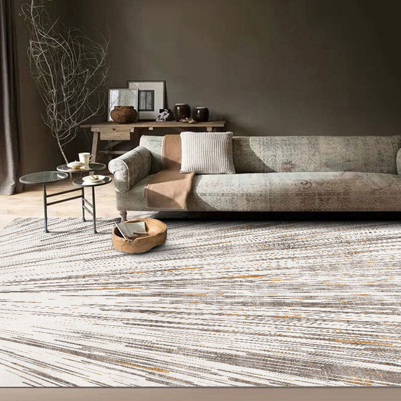 Brown Modern Rug Polyester Graphic Indoor Rug Stain Resistant Rug for Living Room
