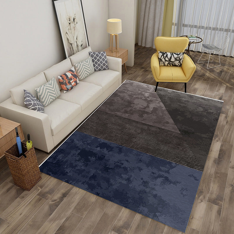 Green Stripe Rug Polyester Graphic Indoor Rug Stain Resistant Rug for Living Room