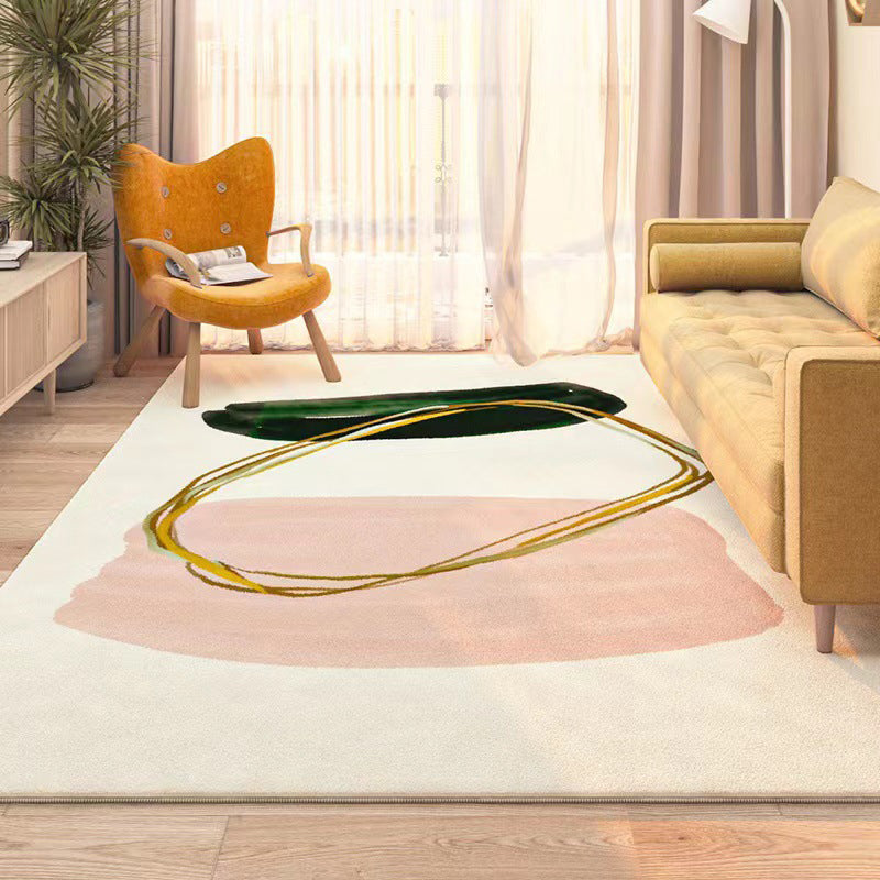 Tapis de couleur de couleur rose clair Polyester Area Rapier le tapis de support sans glissement pour décoration intérieure