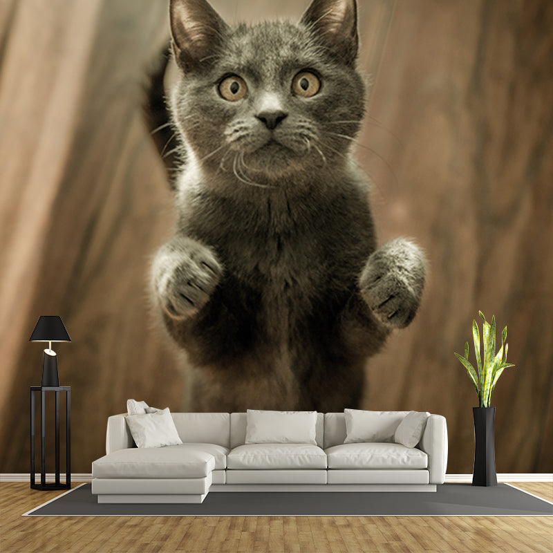 Eco-friendly Wall Mural Wallpaper Cute Cats Photography Sitting Room Wall Mural