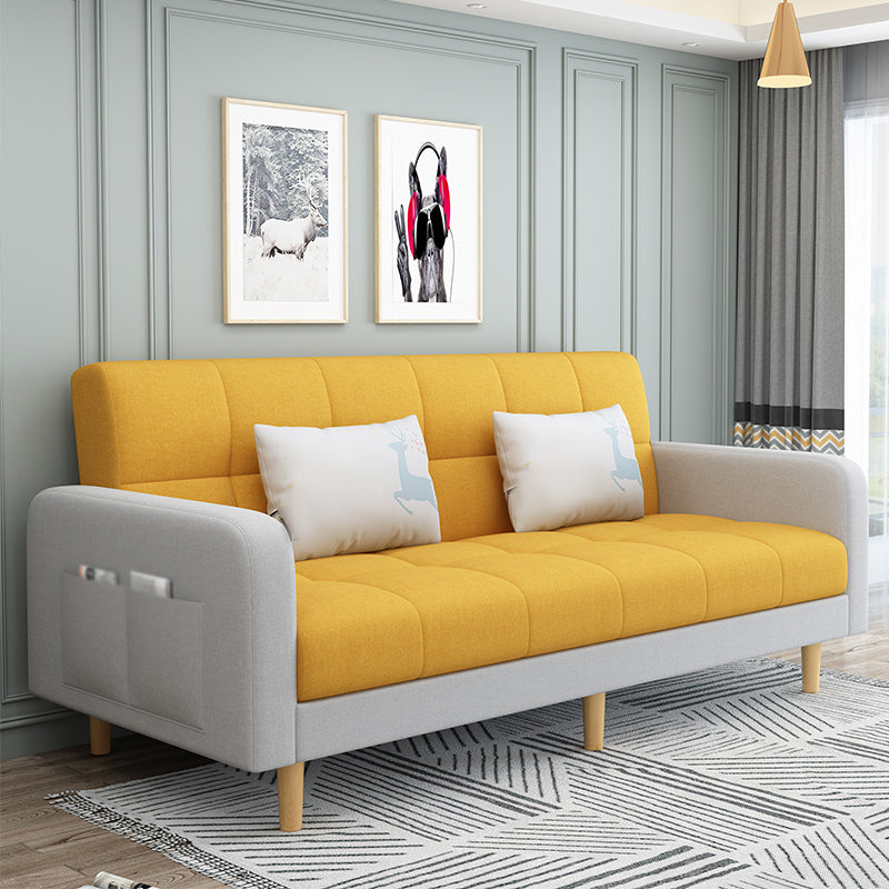 Soft moderne en lin convertible 27 "W Sofa Squa Square Bras avec rangement