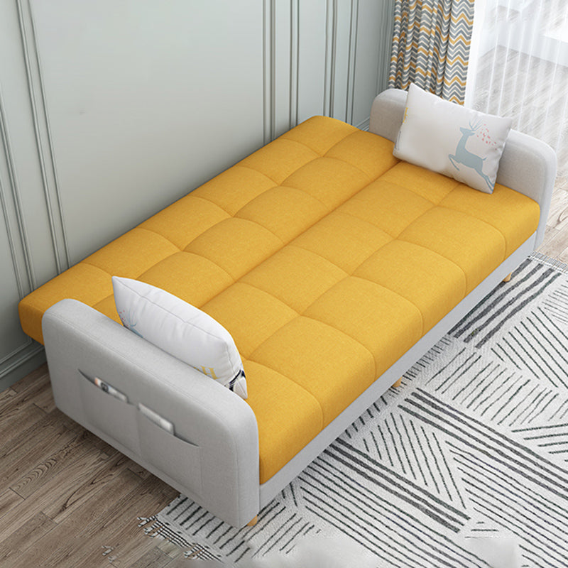 Soft moderne en lin convertible 27 "W Sofa Squa Square Bras avec rangement