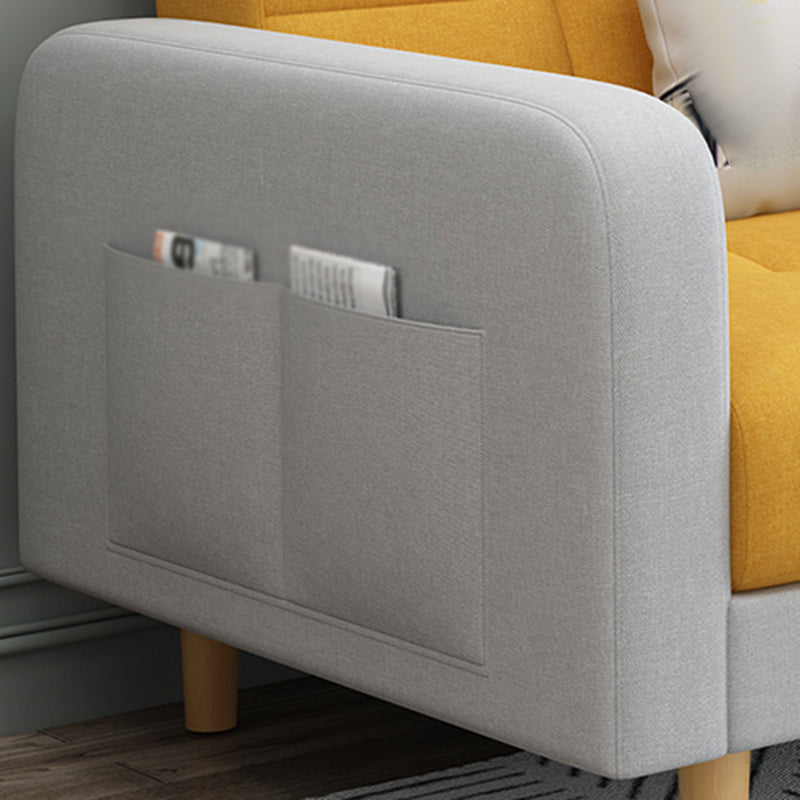 Soft moderne en lin convertible 27 "W Sofa Squa Square Bras avec rangement