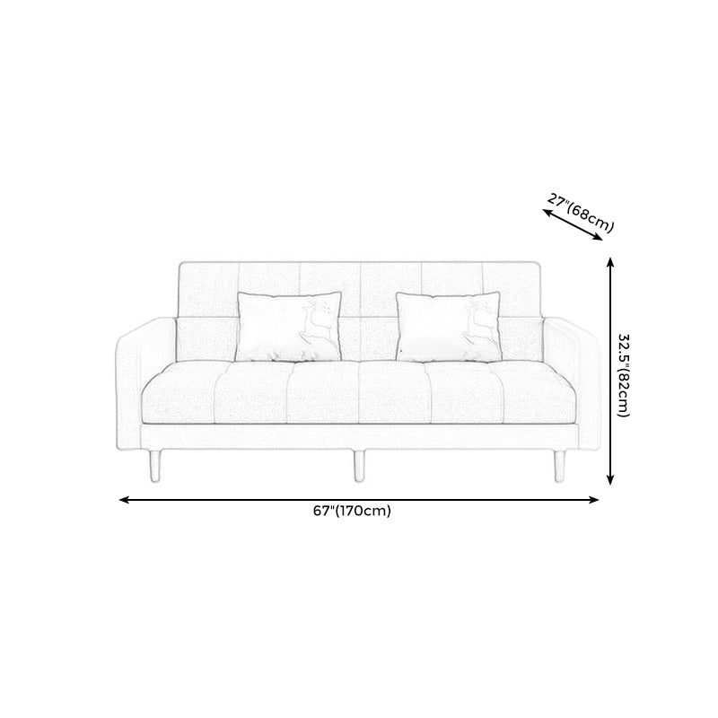 Soft moderne en lin convertible 27 "W Sofa Squa Square Bras avec rangement