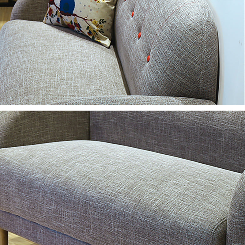 34.25"H Scandinavian Linen Square Arm Solid Color Tufted Loveseat Sofa for Apartment