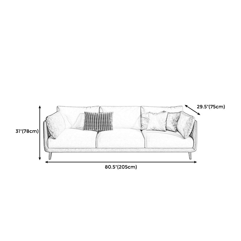 Modern Style Square Armrest Sponge Cushions Fill The Green and White/orange and White Sofa