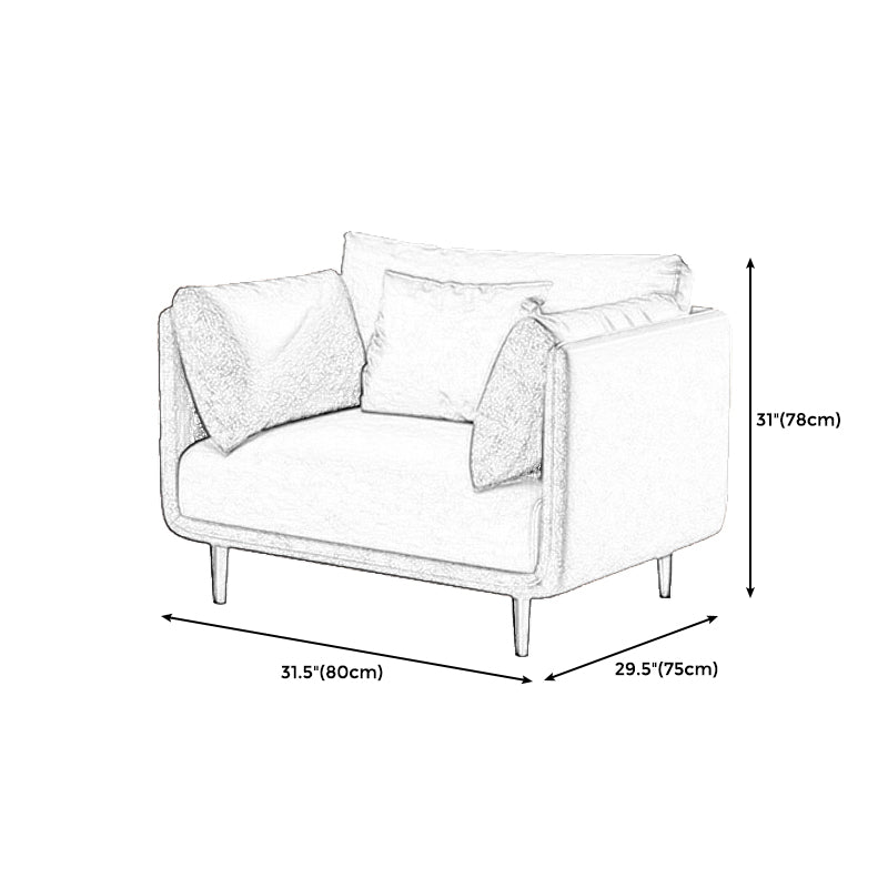 Modern Style Square Armrest Sponge Cushions Fill The Green and White/orange and White Sofa