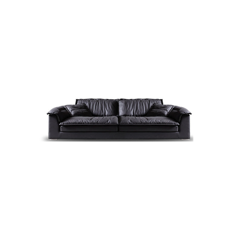 Living Room Contemporary Black Pillows Standard Stationary Sofa Chaise