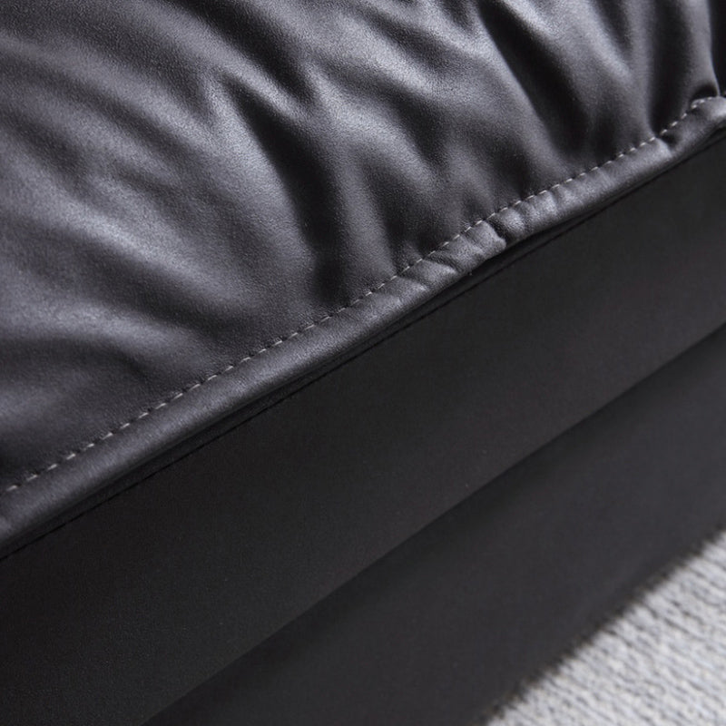 Living Room Contemporary Black Pillows Standard Stationary Sofa Chaise