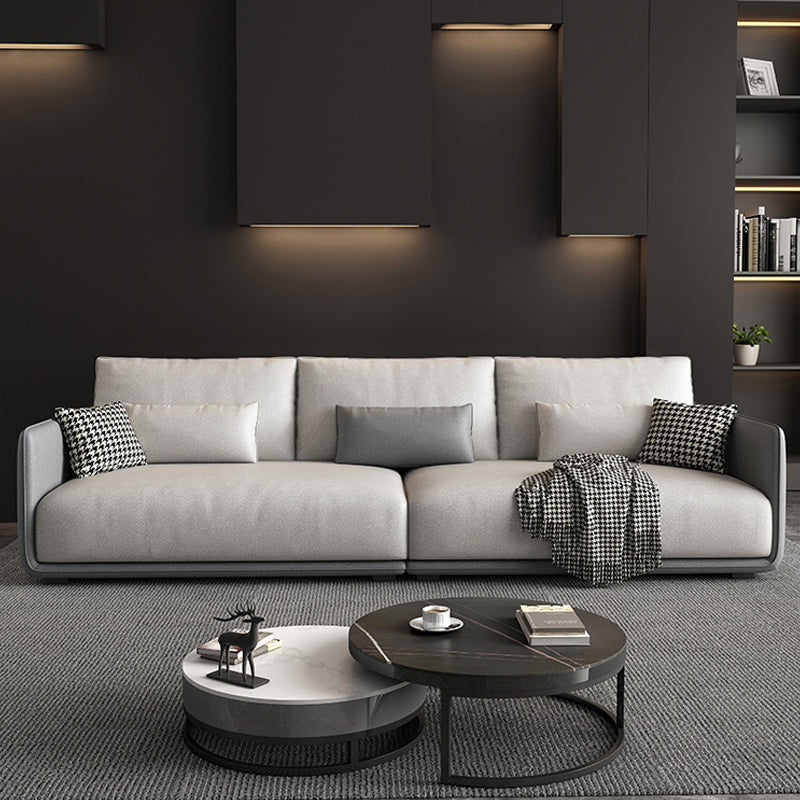 Wohnzimmer zeitgenössische hellgraue Standardtuxedo-Armsofa-Chaise