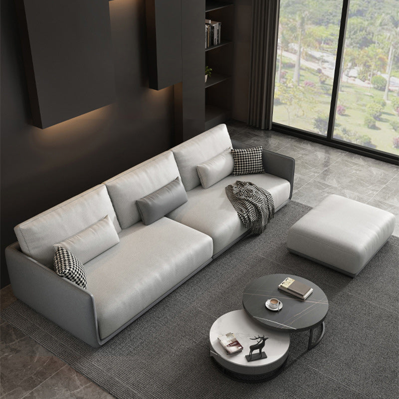 Wohnzimmer zeitgenössische hellgraue Standardtuxedo-Armsofa-Chaise