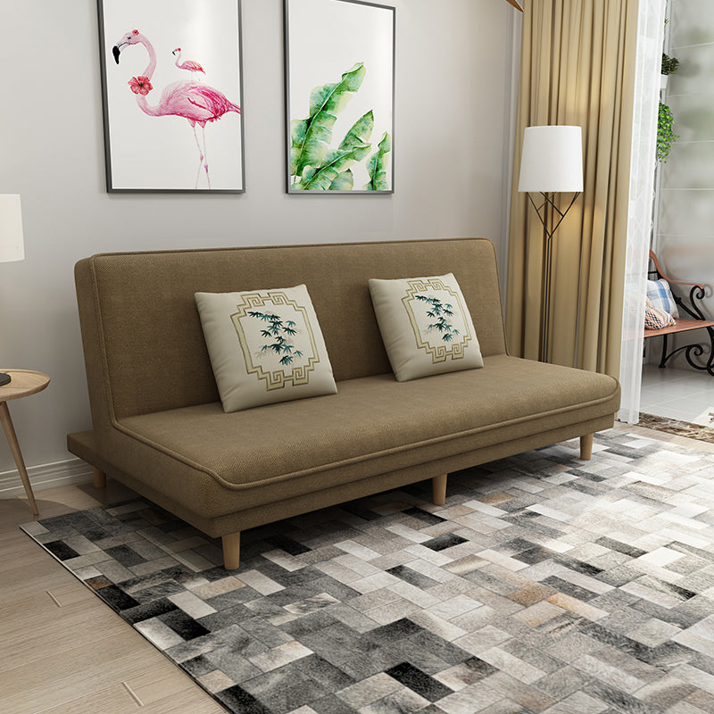 19.68" W Armless Settee  with Cotton Blend  Convertible Sleeper Sofa for Living Room