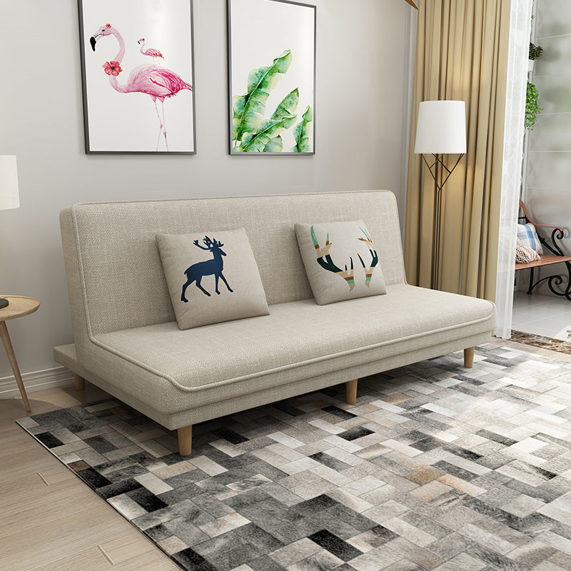 19.68" W Armless Settee  with Cotton Blend  Convertible Sleeper Sofa for Living Room