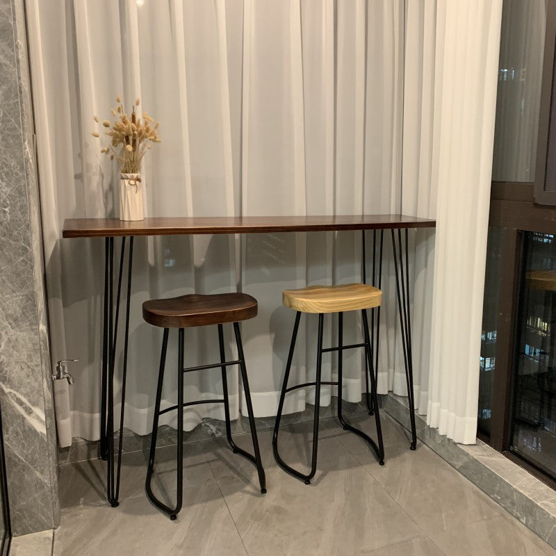 Solid Wood Counter Table with Rectangle Table Top Legs Table - 41.3" H