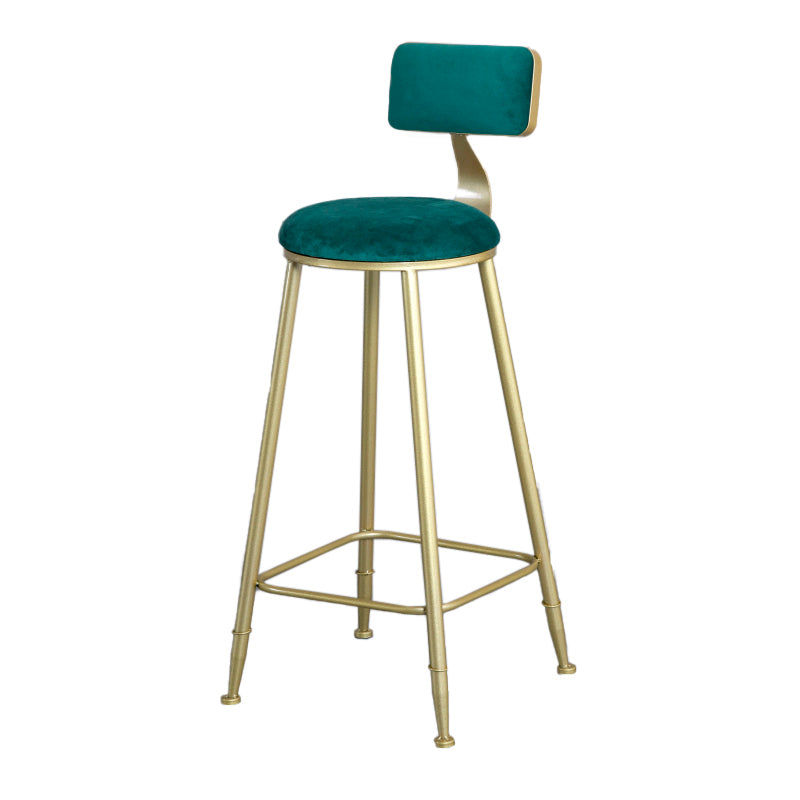 Taburete de altura de contador tapizada de estilo nórdico taburete baja con patas de metal con patas de metal
