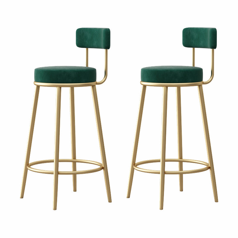Scandinavian Design Upholstered Armless Stools for Home Low Back Barstools with Metal Legs