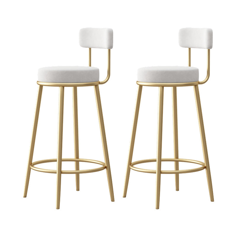 Scandinavian Design Upholstered Armless Stools for Home Low Back Barstools with Metal Legs