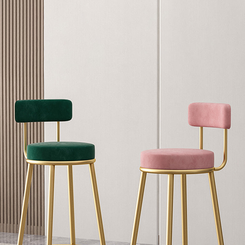 Scandinavian Design Upholstered Armless Stools for Home Low Back Barstools with Metal Legs
