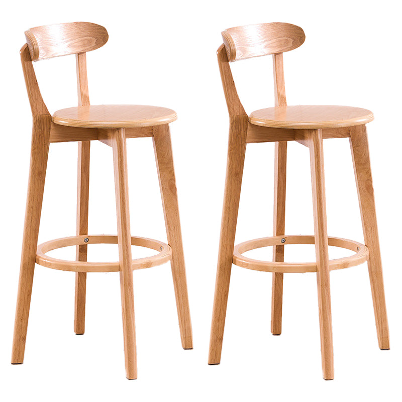 Scandinavian Upholstered Footrest Low Back Stool 27.55'' Beechwood Bar Stool