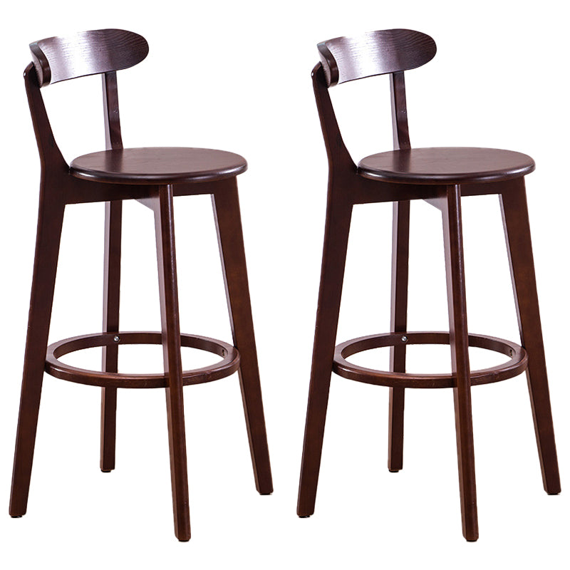 Scandinavian Upholstered Footrest Low Back Stool 27.55'' Beechwood Bar Stool