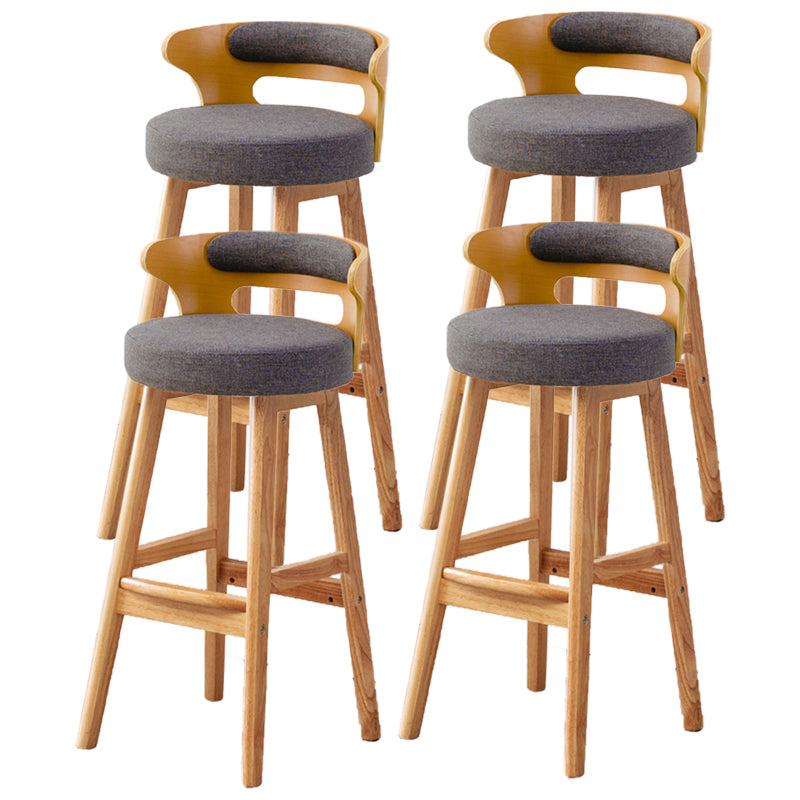 Scandinavische lage rug gestoffeerde voetsteun barkruk Home rubberwood kruk