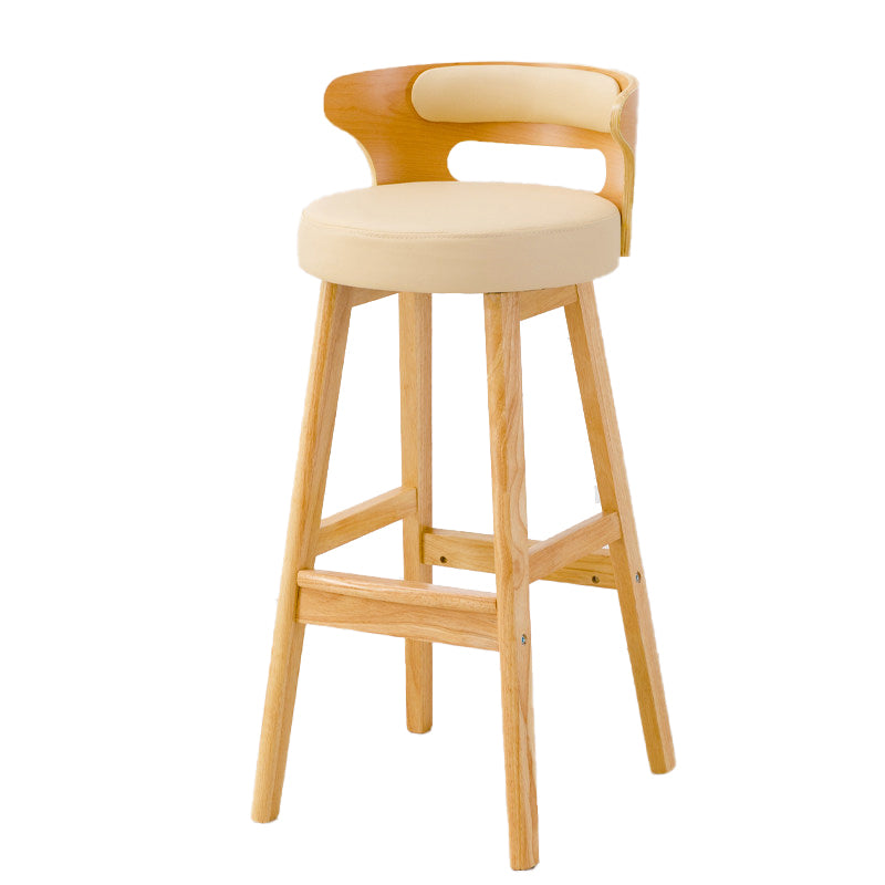 Scandinavische lage rug gestoffeerde voetsteun barkruk Home rubberwood kruk