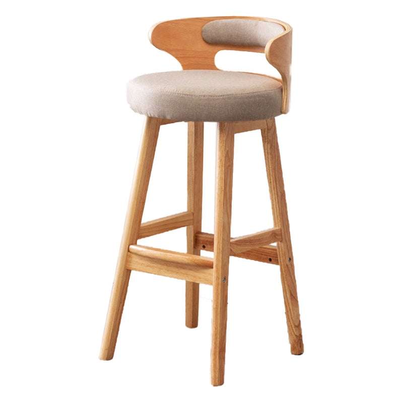 Scandinavische lage rug gestoffeerde voetsteun barkruk Home rubberwood kruk