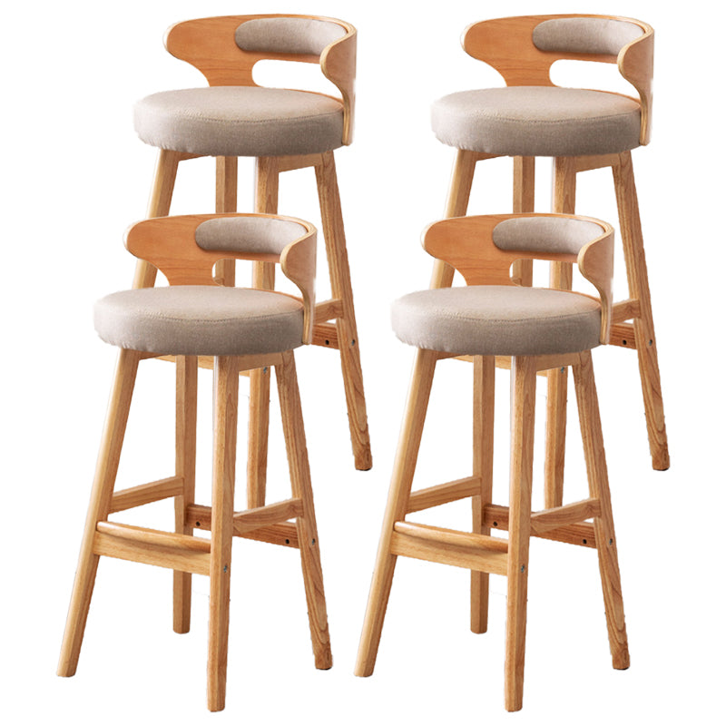 Scandinavische lage rug gestoffeerde voetsteun barkruk Home rubberwood kruk