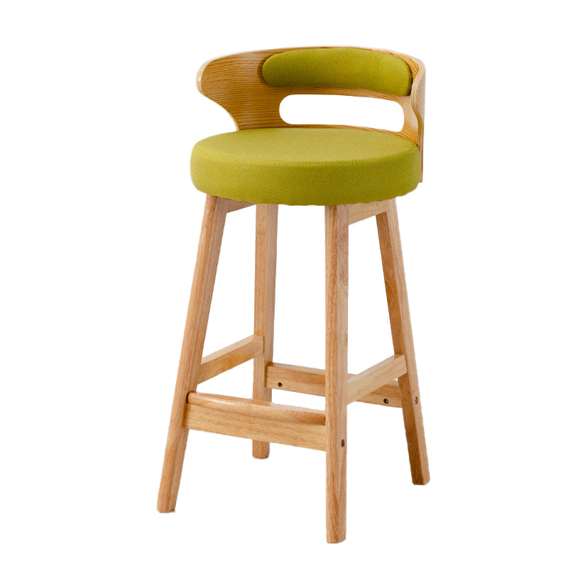 Scandinavische lage rug gestoffeerde voetsteun barkruk Home rubberwood kruk