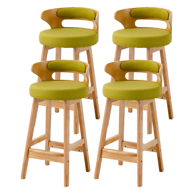 Scandinavische lage rug gestoffeerde voetsteun barkruk Home rubberwood kruk