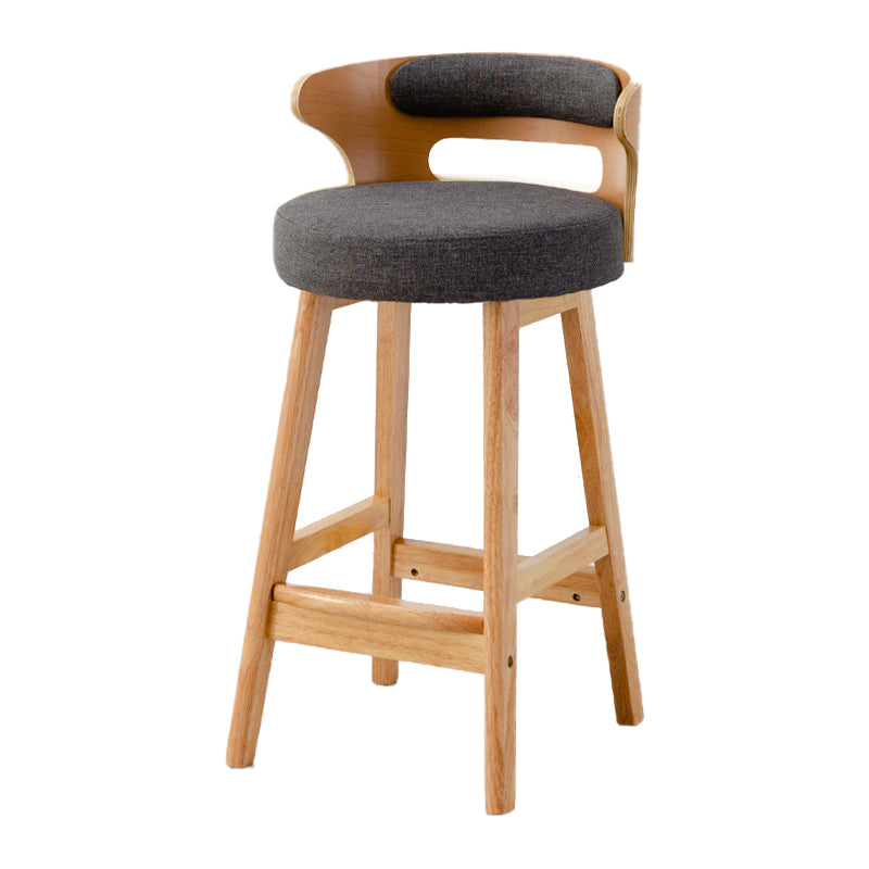 Scandinavische lage rug gestoffeerde voetsteun barkruk Home rubberwood kruk