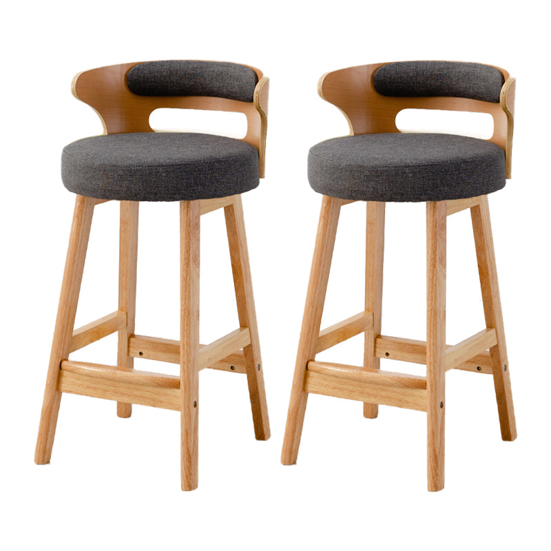 Scandinavische lage rug gestoffeerde voetsteun barkruk Home rubberwood kruk