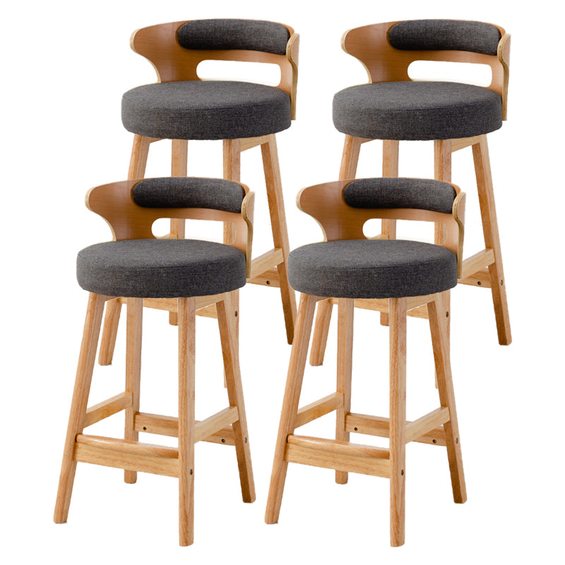 Scandinavische lage rug gestoffeerde voetsteun barkruk Home rubberwood kruk