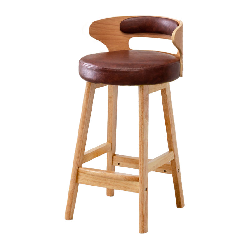 Scandinavische lage rug gestoffeerde voetsteun barkruk Home rubberwood kruk