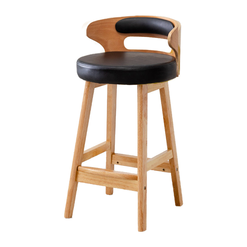 Scandinavische lage rug gestoffeerde voetsteun barkruk Home rubberwood kruk