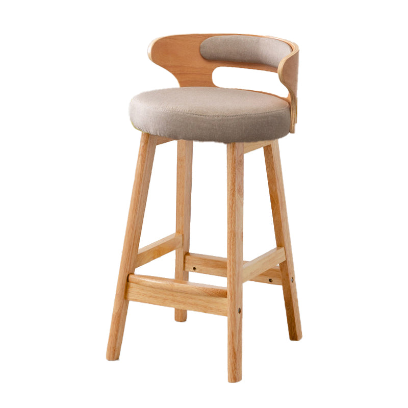 Scandinavische lage rug gestoffeerde voetsteun barkruk Home rubberwood kruk