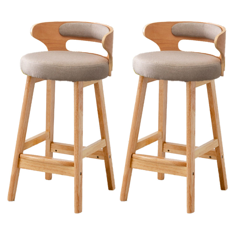 Scandinavische lage rug gestoffeerde voetsteun barkruk Home rubberwood kruk